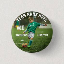 チーム名選手の写真番号と名前サッカー 缶バッジ