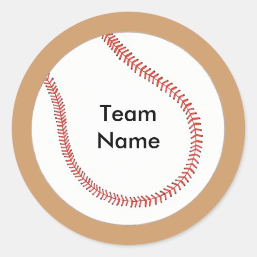 チーム名野球スタンプの追加 ラウンドシール (正面)