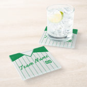 チーム名&ナンバーコースターソフトボール野球 ガラスコースター (アングル)