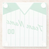 チーム名&ナンバーコースターソフトボール野球 ガラスコースター (裏面)