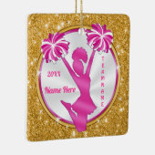 チーム向けパーソナライズされたのチアリーティングギフト セラミックオーナメント (右)