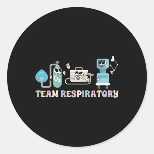 チーム呼吸セラピスト分隊Respiratory Thera ラウンドシール (正面)