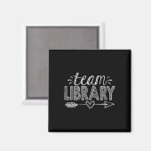 チーム図書館Tシャツ 先生 生徒 チェック スクール マグネット (正面/裏面)