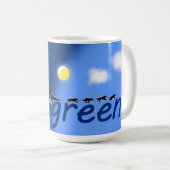 チーム常緑樹のマグ コーヒーマグカップ (正面右)