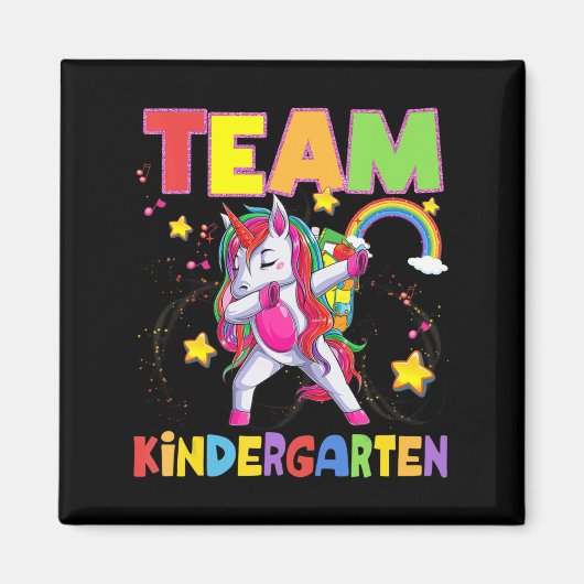 チーム幼稚園ダビングユニコーン新学期G マグネット (正面)