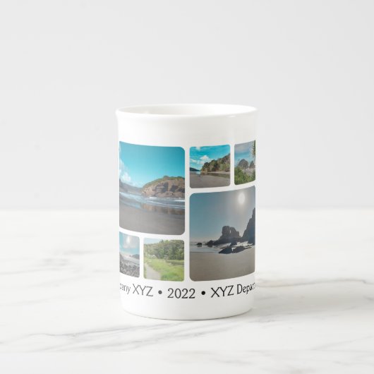 チーム建物スクエアインスタグラムイメージギャラリー ボーンチャイナマグカップ (正面)