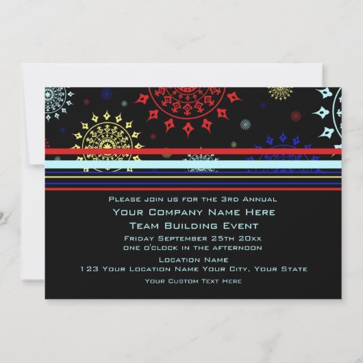 チーム建物企業のイベント招待状 招待状 (裏面)