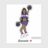 チーム応援紫/白/黒の追加 シール (シート)