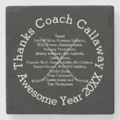 チーム感謝してい名付きホッケーコーチ ストーンコースター (正面)