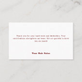 チーム感謝エレガンス:髪のサロンありがとう 名刺 (裏面)