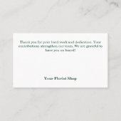 チーム感謝：お花屋さんThank You 名刺 (裏面)