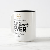 チーム最高のは常に | 名前をカスタムするとロゴ ツートーンマグカップ (正面左)