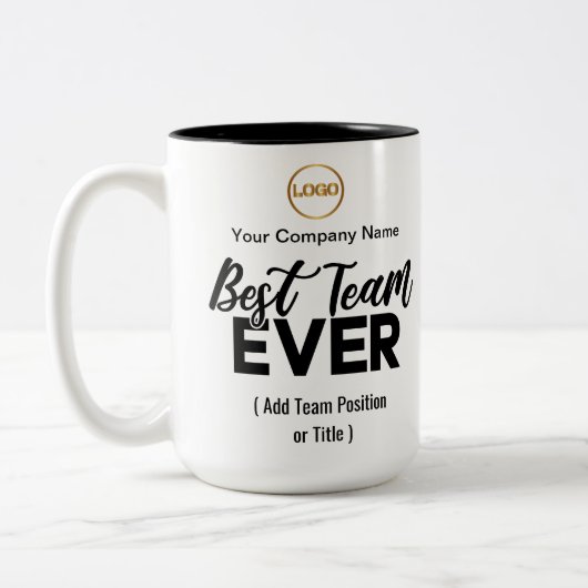 チーム最高のは常に | 名前をカスタムするとロゴ ツートーンマグカップ (左)