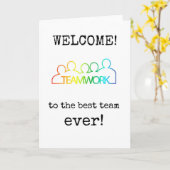 チーム最高のへようこそ、新しい従業員カード カード (黄色い花)