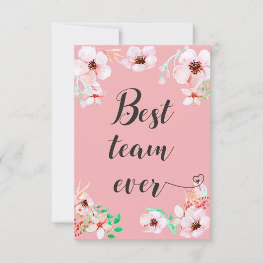 チーム最高のエバーオフィスのチームワークやる気を起こさせる引用文 サンキューカード (正面)