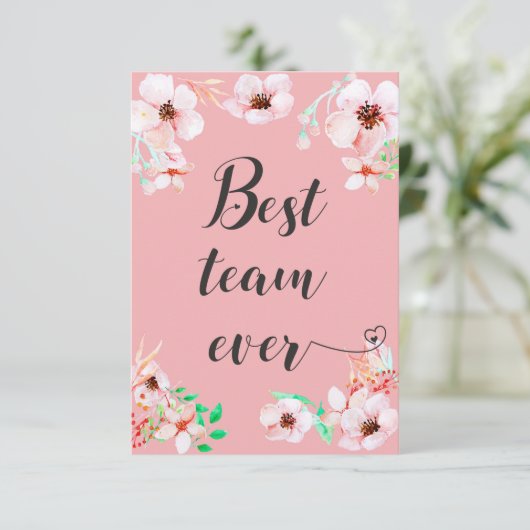 チーム最高のエバーオフィスのチームワークやる気を起こさせる引用文 サンキューカード (スタンド正面)