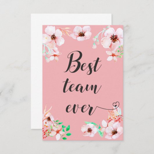 チーム最高のエバーオフィスのチームワークやる気を起こさせる引用文 サンキューカード (正面/裏面)