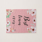 チーム最高のエバーオフィスのチームワークやる気を起こさせる引用文 ジグソーパズル (横)