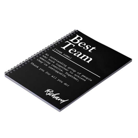 チーム最高の定定のチームカスタムの評価 ノートブック (左側)