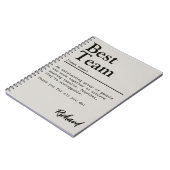 チーム最高の定義のカスタマイズ可能なチームスピリット ノートブック (左側)