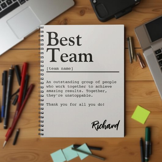 チーム最高の定義のカスタマイズ可能なチームスピリット ノートブック