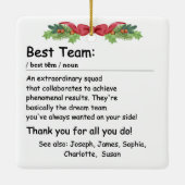 チーム最高の定義の従業員の評価のカスタム セラミックオーナメント (裏面)