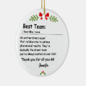 チーム最高の定義の従業員の評価のカスタム セラミックオーナメント (右)