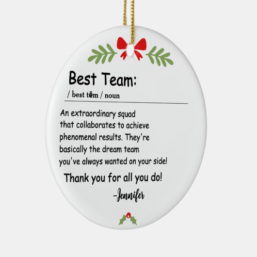 チーム最高の定義の従業員の評価のカスタム セラミックオーナメント (右)