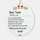 チーム最高の定義の従業員の評価のカスタム セラミックオーナメント (左)
