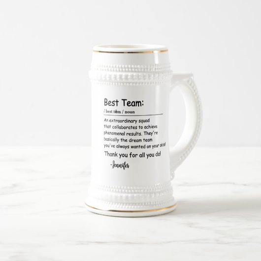 チーム最高の定義の従業員の評価のカスタム ビールジョッキ (正面右)
