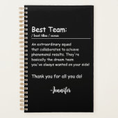 チーム最高の定義の従業員の評価のカスタム プランナー手帳 (正面)