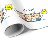 チーム棒の姿のチアリーダーの包装紙は行きます ラッピングペーパー (ロールコーナー)