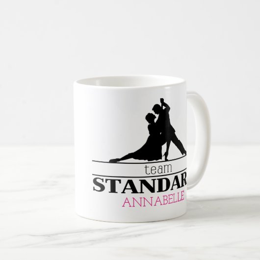 チーム標準パーソナライズされた社交ダンスダンス コーヒーマグカップ (正面右)