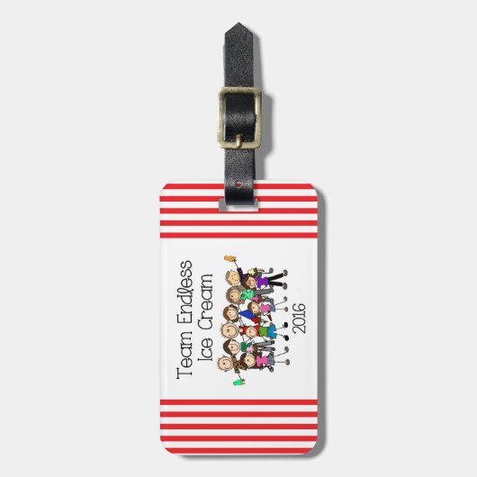 チーム無限のアイスクリームの荷物のラベル ラゲッジタグ (正面縦)
