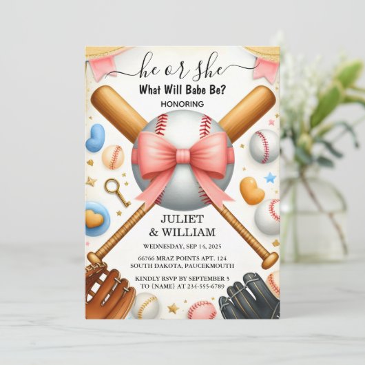 チーム球技場でピッチおもしろい野球ジェンダーの発表 招待状 (スタンド正面)