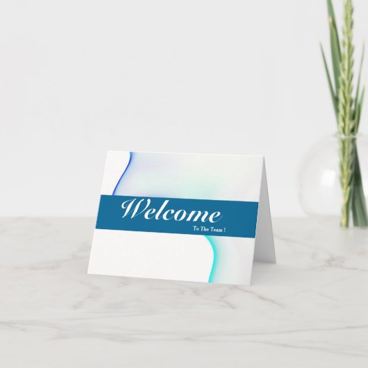 チーム白くミニマルで青いバッジへの歓迎 カード (正面)