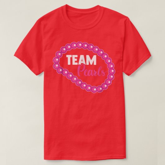 チーム真珠おもしろい女子ベビー発表性別 Tシャツ (デザイン正面)