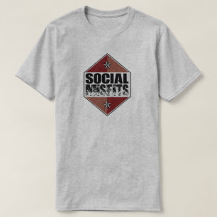 チーム社会的な不適当な物のロゴのティー Tシャツ