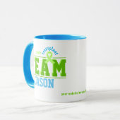 チーム移植スポーツグリーンリボンのカスタマイズ可能 マグカップ (正面左)