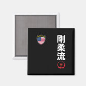 チーム空手五重流宇佐国旗マルティ日本のー マグネット (正面/裏面)