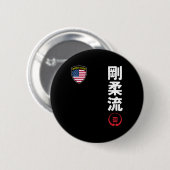 チーム空手五重流宇佐国旗マルティ日本のー 缶バッジ (正面&裏面)