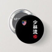 チーム空手少林龍宇佐旗日本の武術A 缶バッジ (正面&裏面)