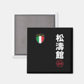 チーム空手松等館イタリア国旗Kanji 日本の Mar マグネット (正面/裏面)