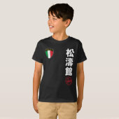 チーム空手松等館イタリア国旗Kanji 日本の Mar Tシャツ (正面フル)