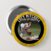 チーム精神のソフトボールプレーヤーのゲームデイボタン 缶バッジ (正面&裏面)