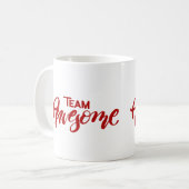 チーム素晴らしいマグ赤い コーヒーマグカップ (正面左)