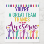 チーム素晴らしは感謝してい、GINまたはワインのスタッフ ワインラベル (シングルラベル)