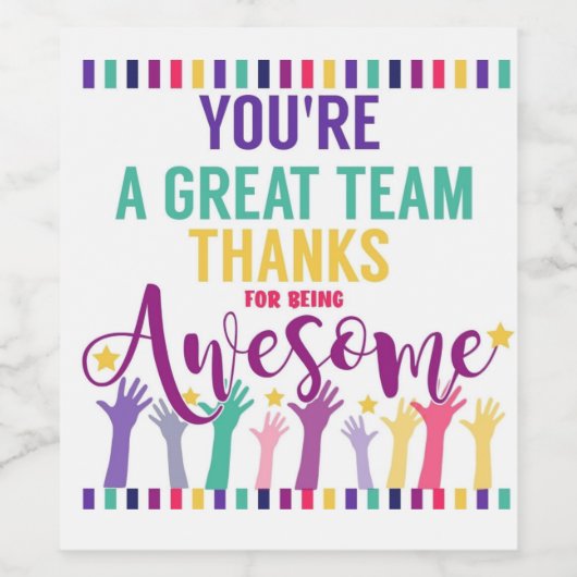 チーム素晴らしは感謝してい、GINまたはワインのスタッフ ワインラベル (シングルラベル)