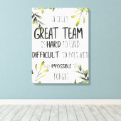 チーム素晴らし感謝していギフト素晴らしいチーム引用文 キャンバスプリント (インサイチュ (ウッドフロア))