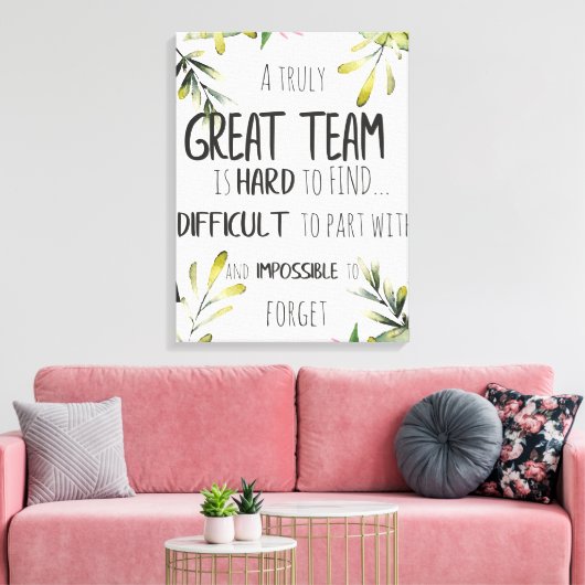 チーム素晴らし感謝していギフト素晴らしいチーム引用文 キャンバスプリント (インサイチュ (リビング))